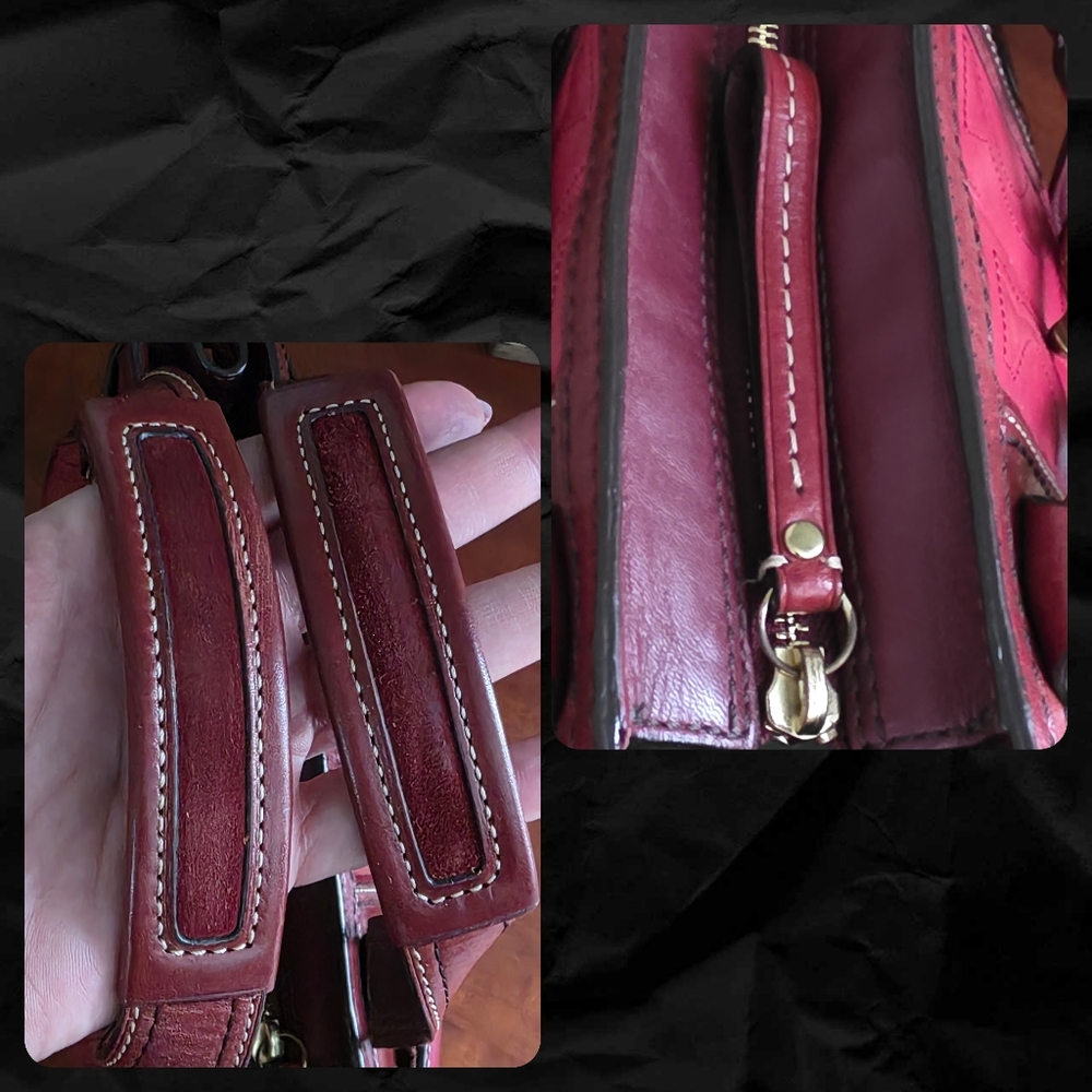 Coach 10226 Hamptons Clip Signature Embossed Red Leather Satchel Y2K Vintage - Picture 8 of 16
